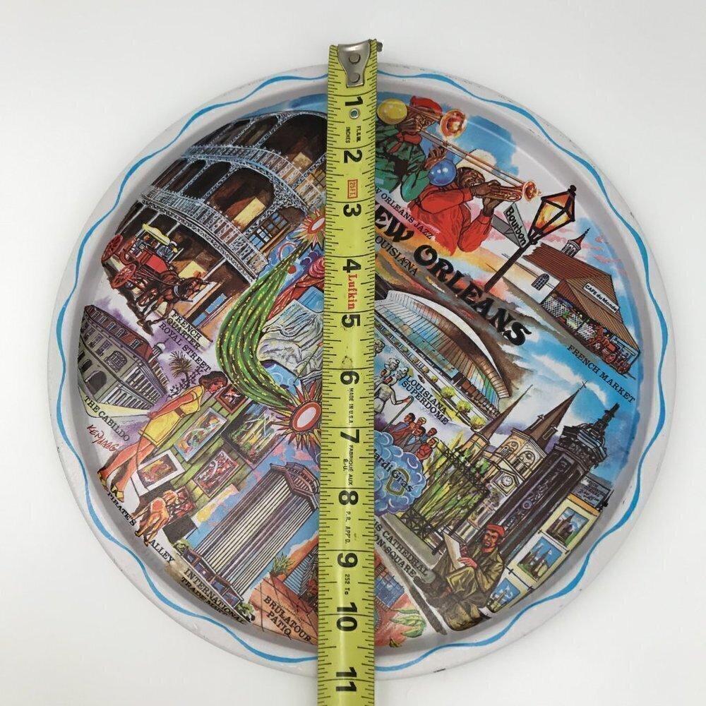 Ken Haag Tin Tray Vintage Medium New Orleans The Big Easy Jazz Keepsake Souvenir - Picture 7 of 11